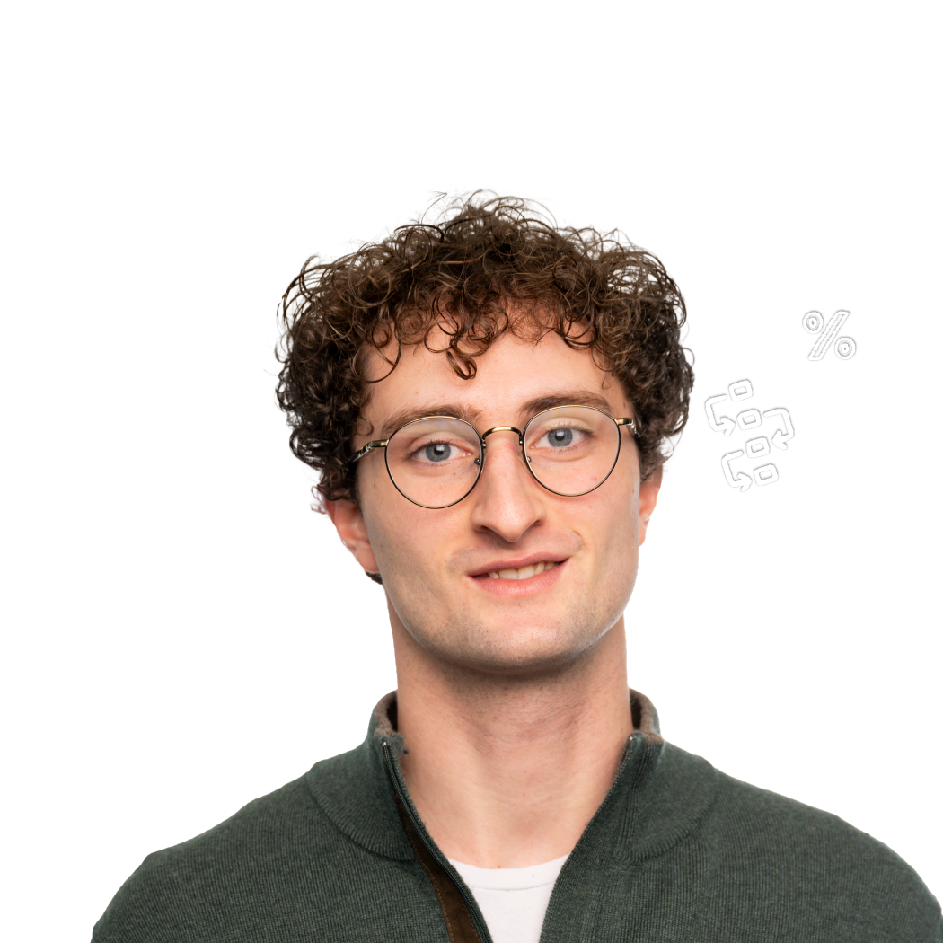 Owen with symbols illustrated over the head and in the mind